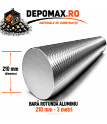 Bara rotunda aluminiu 210 mm, 3 metri, EN AW-6082